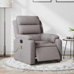 VIDAXL Fauteuil de massage inclinable electrique Taupe Tissu