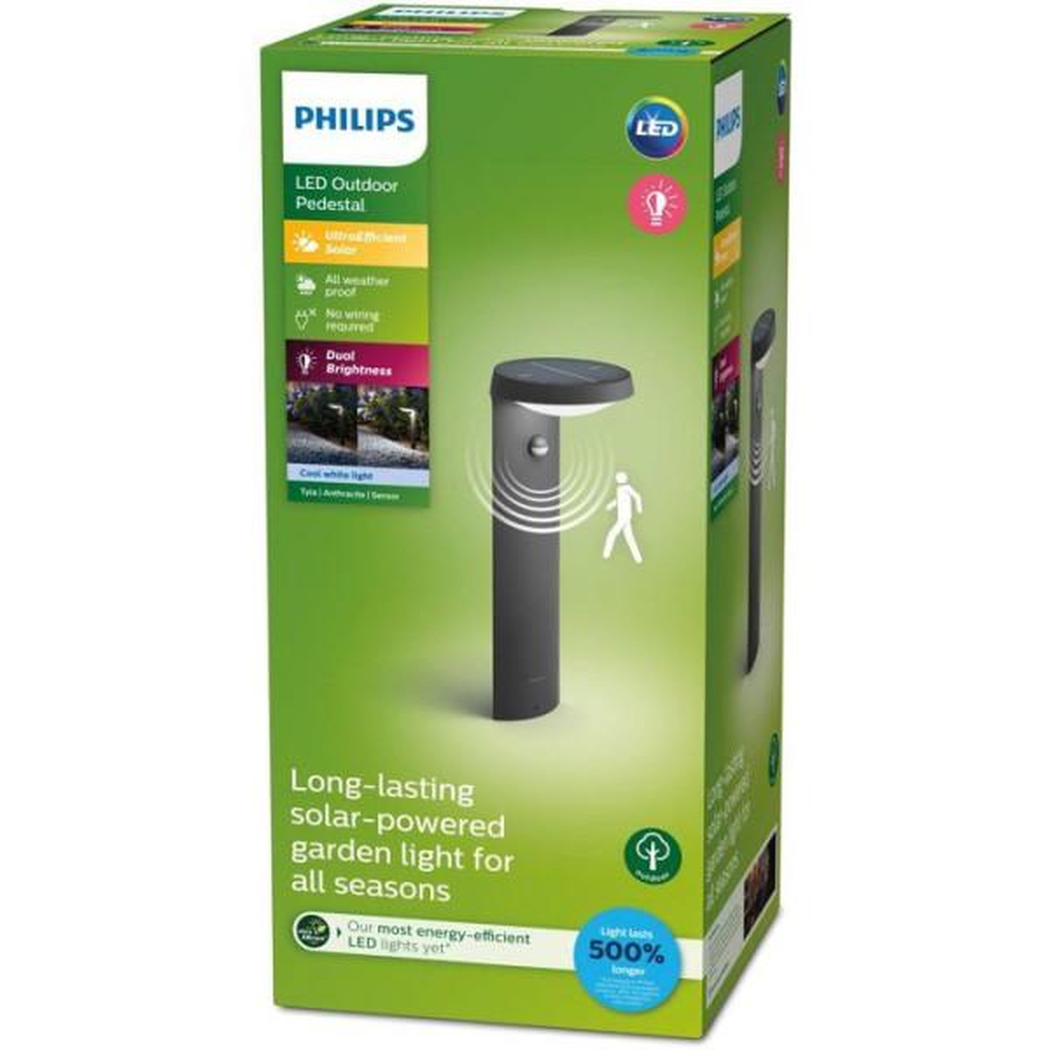 Voir la diapositive 2 : Philips Lampe sur pied - philips - tyla ir - anthracite - 1 x 1,2 w - 4000 k - détecteur de mouvement - version ue