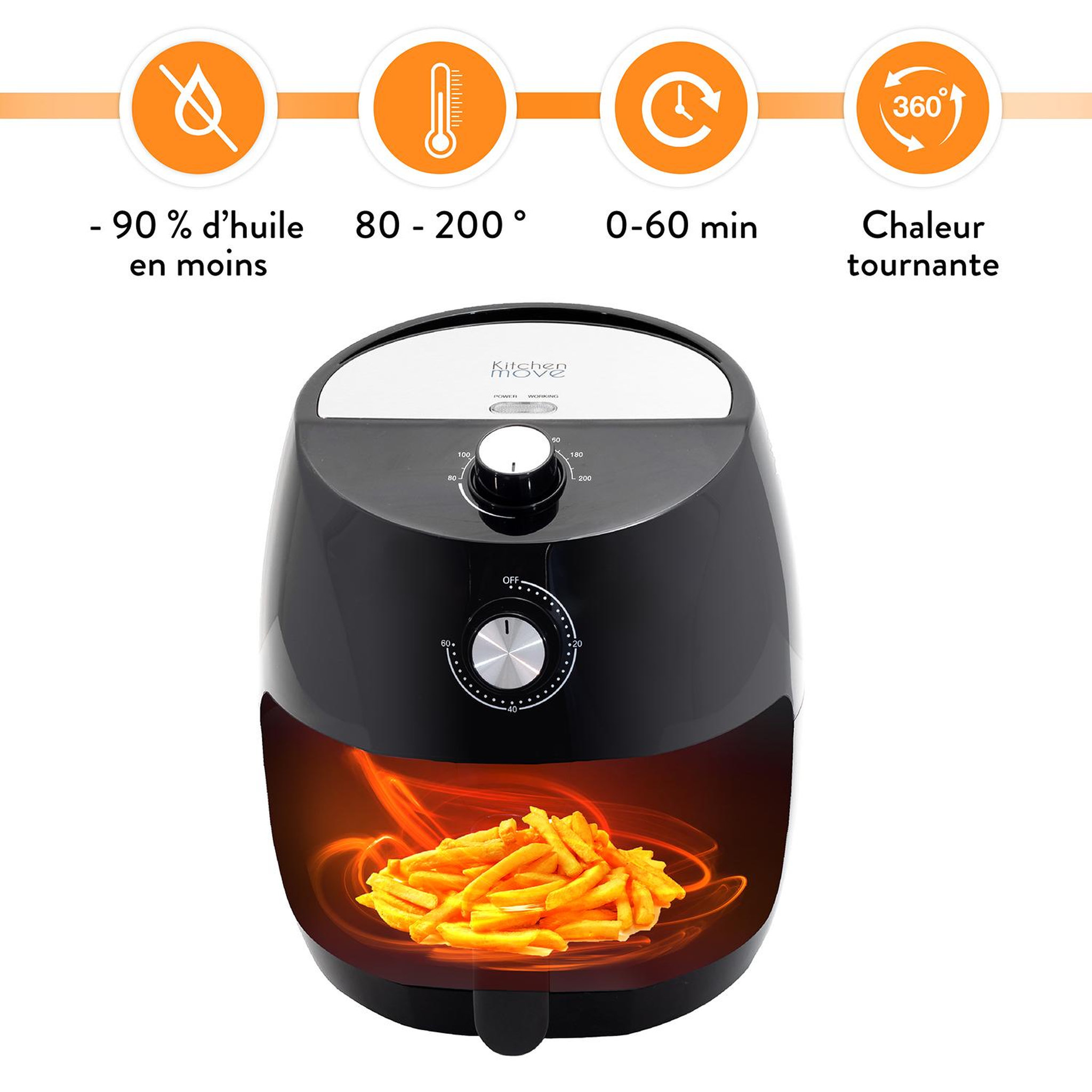 Voir la diapositive 6 : Kitchen move Friteuse sans huile 3.5l 1400w - bat-611