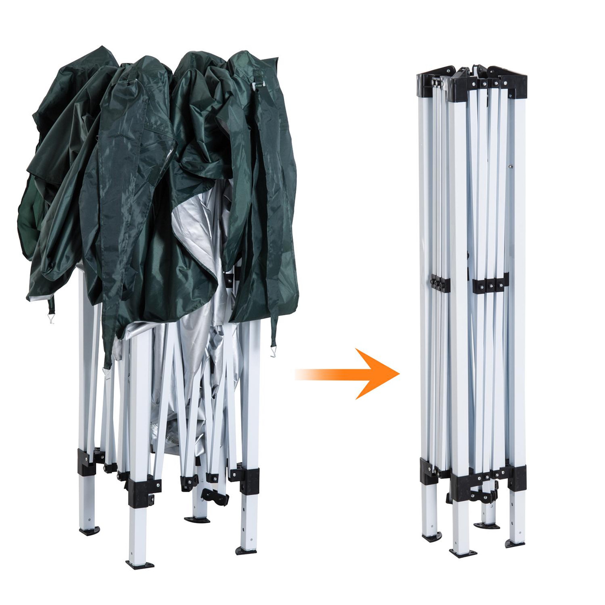 Voir la diapositive 4 : OUTSUNNY Tonnelle barnum de jardin pliant anti-UV + sac de transport acier Oxford 3 x 3 x 2,55 m vert
