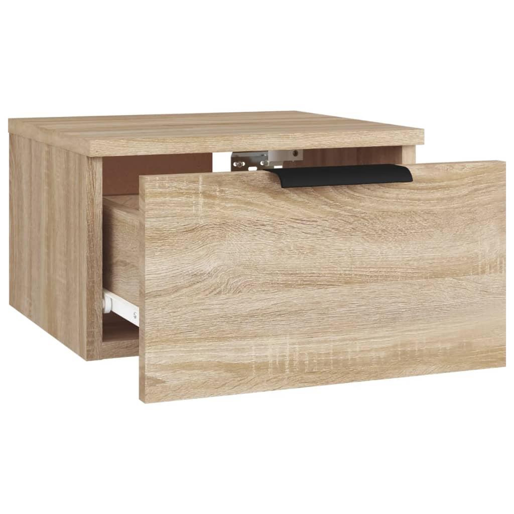 Voir la diapositive 5 : VIDAXL Table de chevet murale Chene sonoma 34x30x20 cm