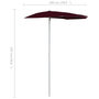 Voir la diapositive 6 : VIDAXL Demi-parasol de jardin avec mat 180x90 cm rouge bordeaux