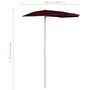 Voir la diapositive 6 : VIDAXL Demi-parasol de jardin avec mat 180x90 cm rouge bordeaux