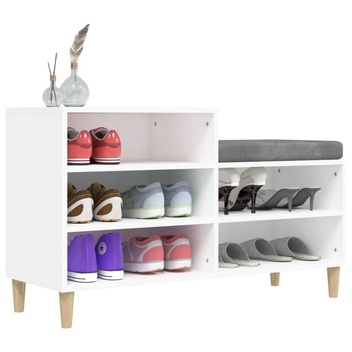 VIDAXL Armoire a chaussures Blanc 102x36x60 cm Bois d'ingenierie