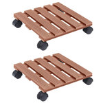 VIDAXL Chariots a plantes 2 pcs Marron 30x30x7,5 cm WPC