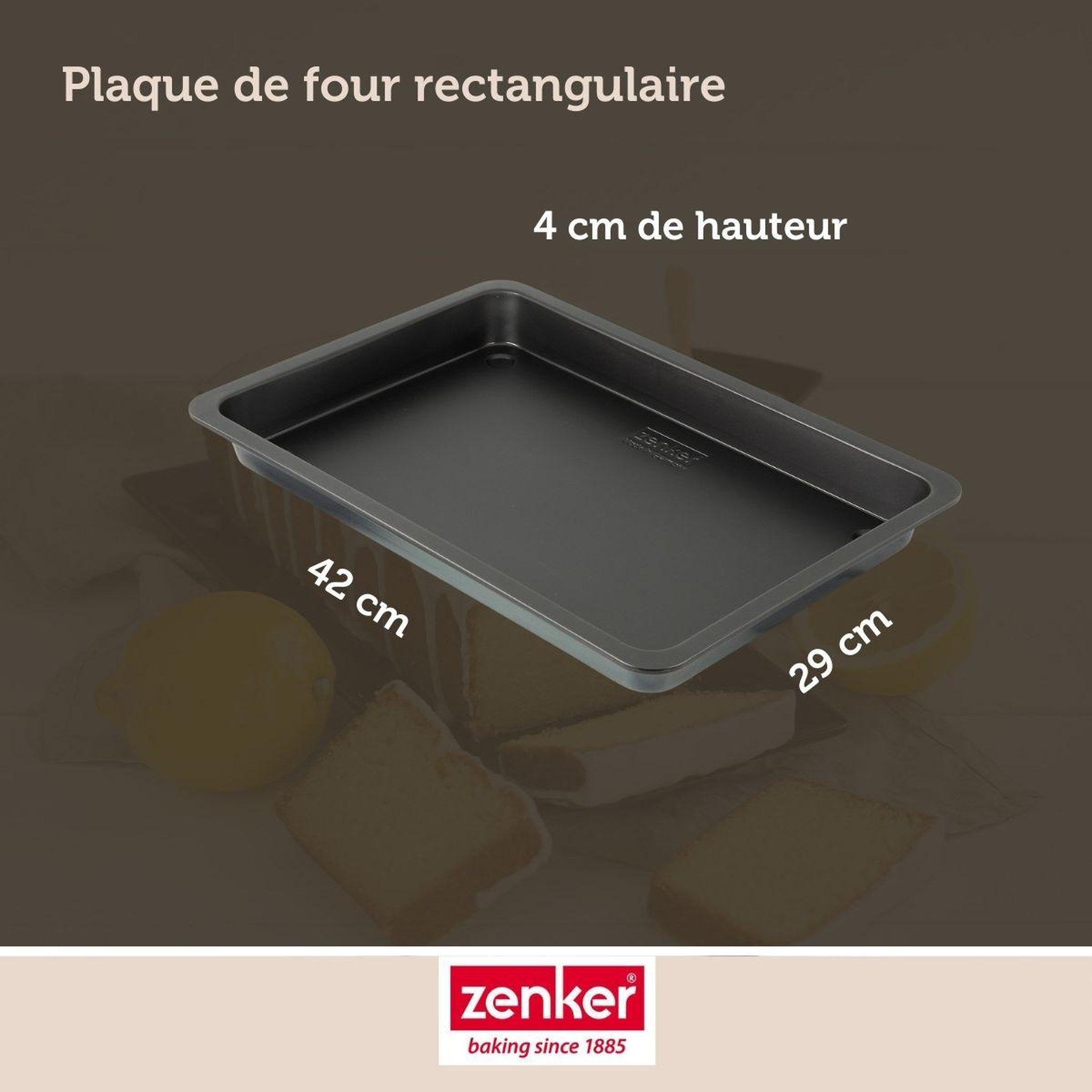 Voir la diapositive 4 : ZENKER Plaque de four rectangulaire 42 x 29 cm zenker black metallic