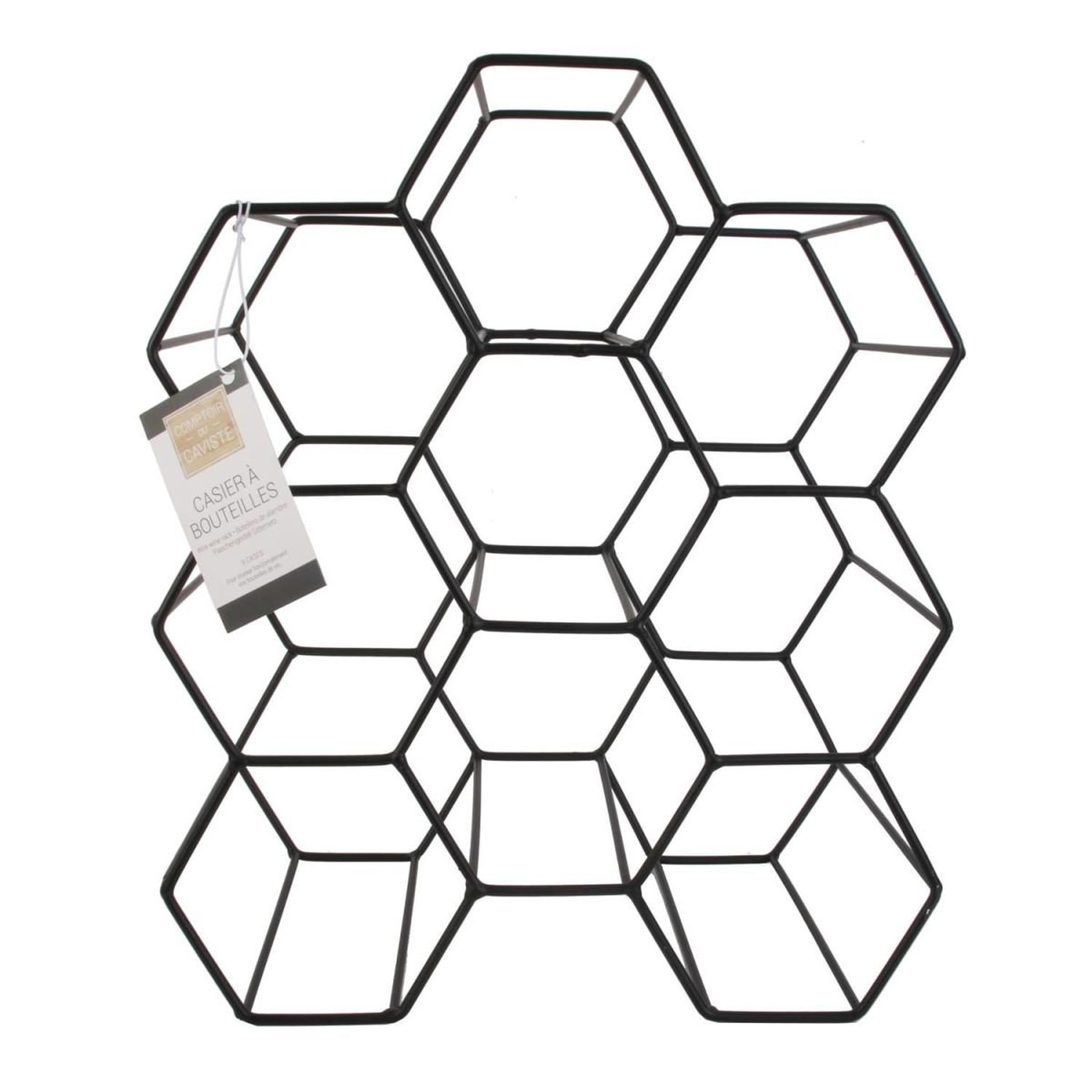 Voir la diapositive 3 : The Home Deco Factory Range-bouteilles 9 cases  vino  35cm noir