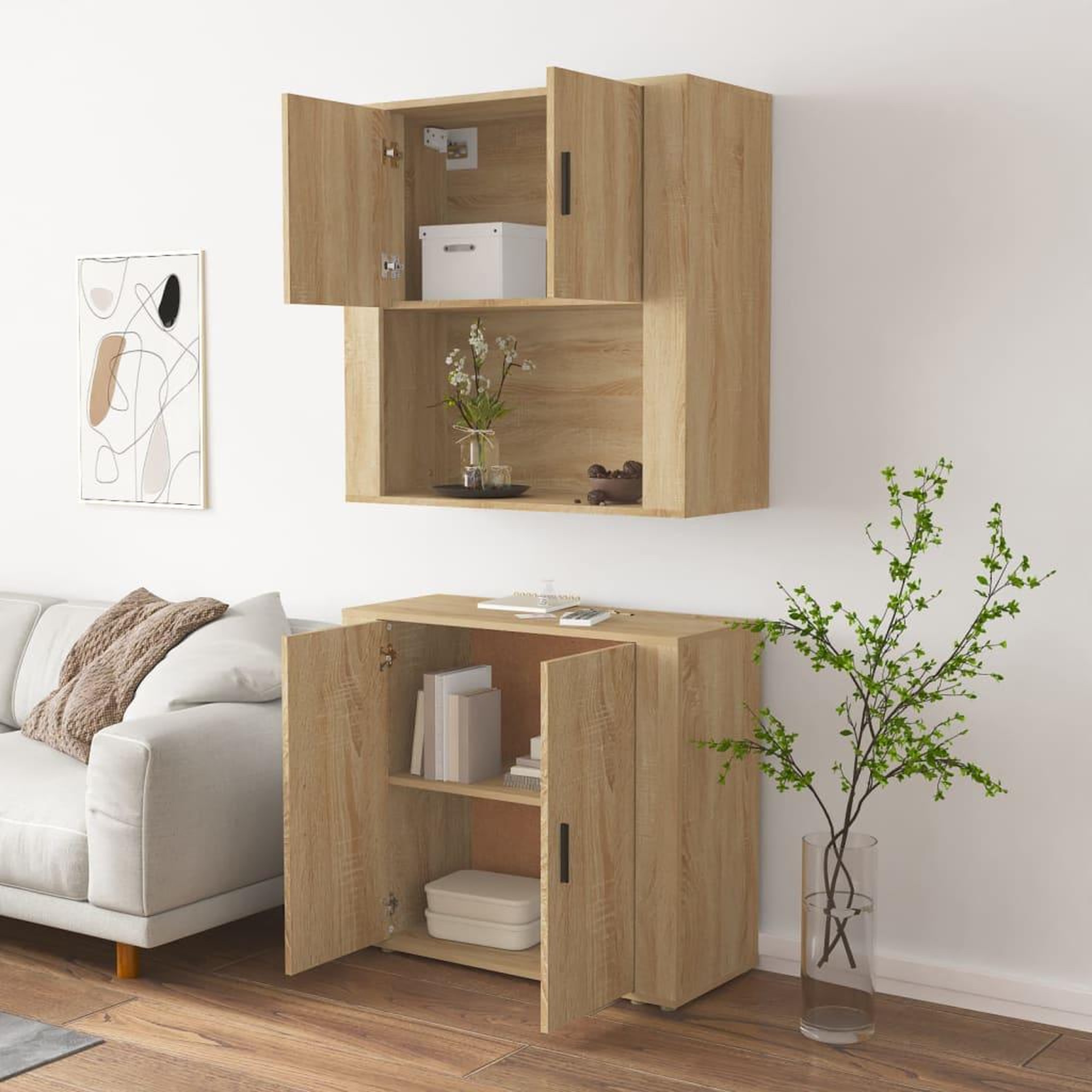 Voir la diapositive 5 : VIDAXL Buffet haut chene sonoma bois d'ingenierie