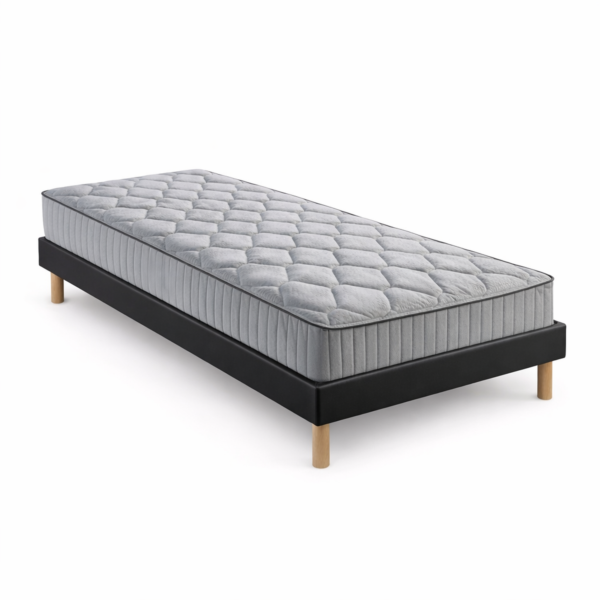 Voir la diapositive 2 : KING OF DREAMS Ensemble Sommier Tapissier et Matelas Latex Soutien Ferme