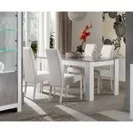 Table de séjour moderne laquée brillante bicolore L190cm MILANO. Coloris disponibles : Multicolore, Noir