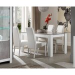 Table de séjour moderne laquée brillante bicolore L190cm MILANO. Coloris disponibles : Noir, Multicolore