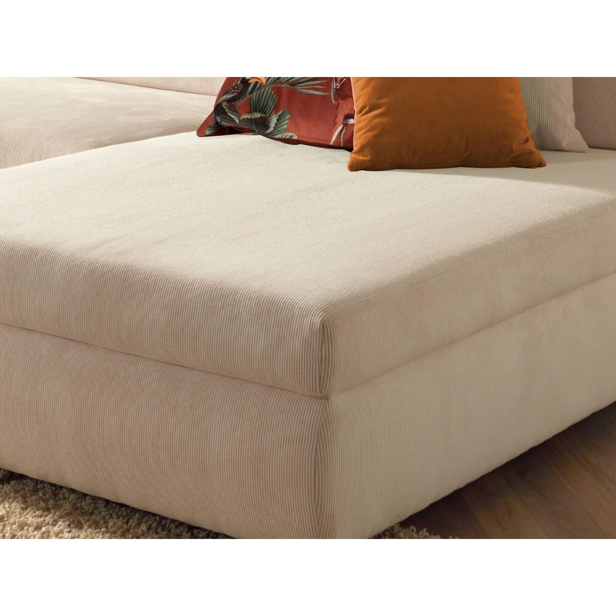 LISA DESIGN Malcom - canapé panoramique d'angle gauche - en velours côtelé