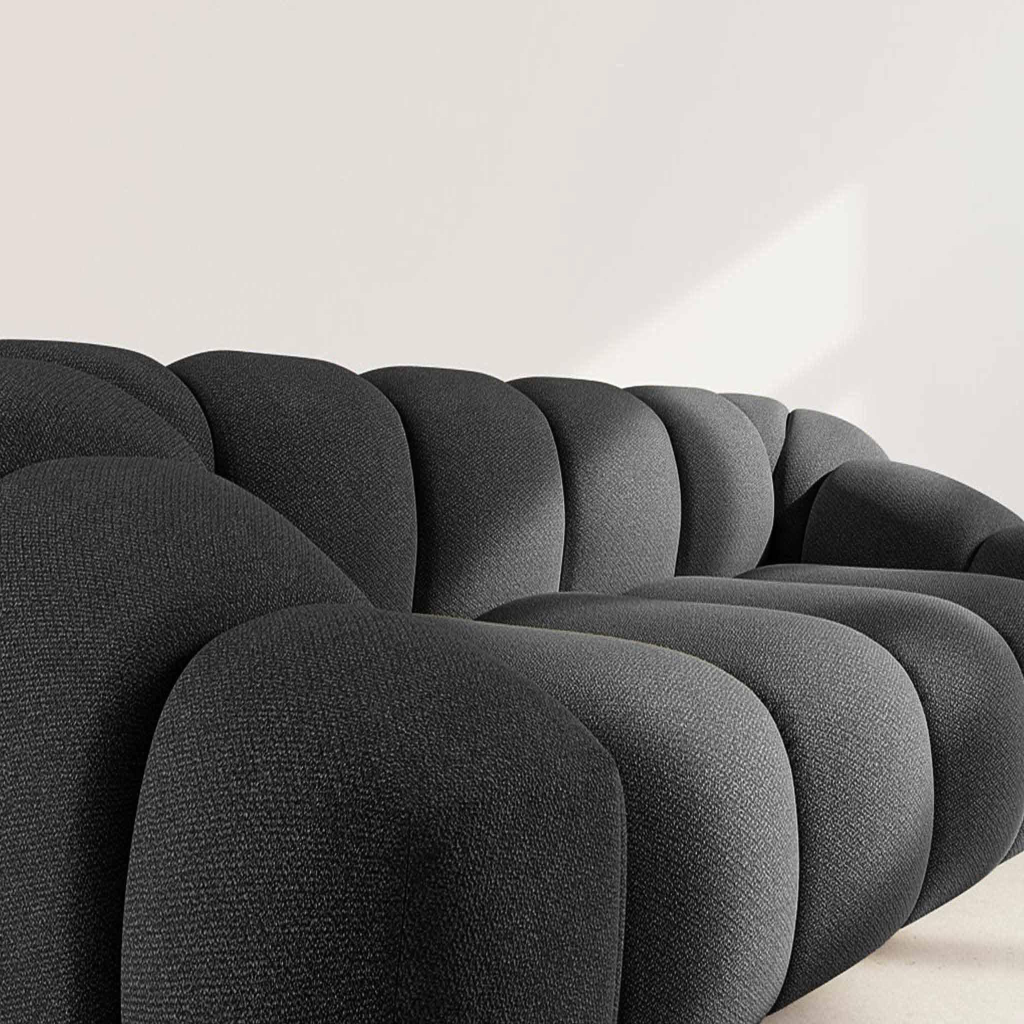 Voir la diapositive 4 : LISA DESIGN Ava - canapé 3 places en velours texturé