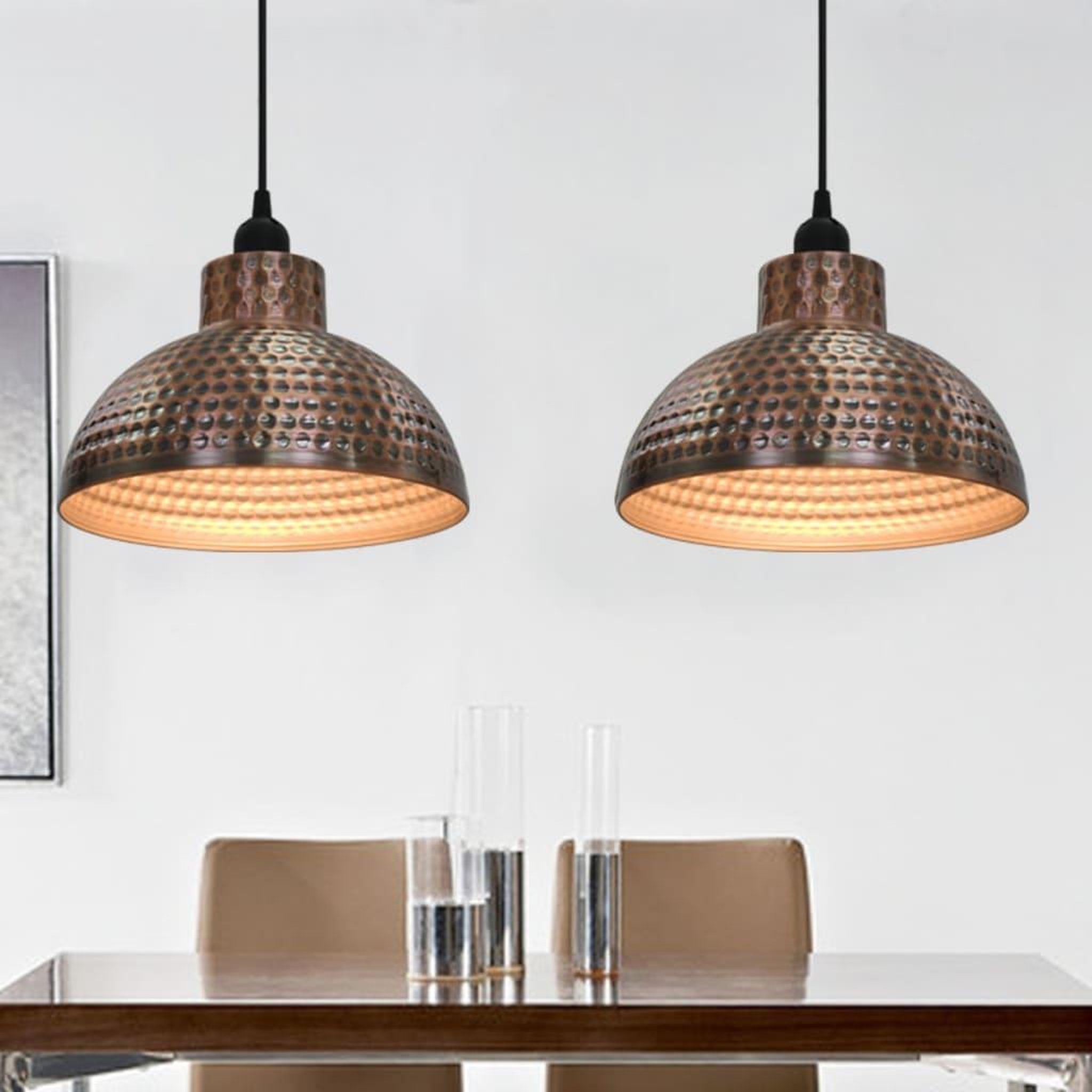 Voir la diapositive 3 : VIDAXL Plafonnier 2 pcs Semi-spherique Couleur cuivre
