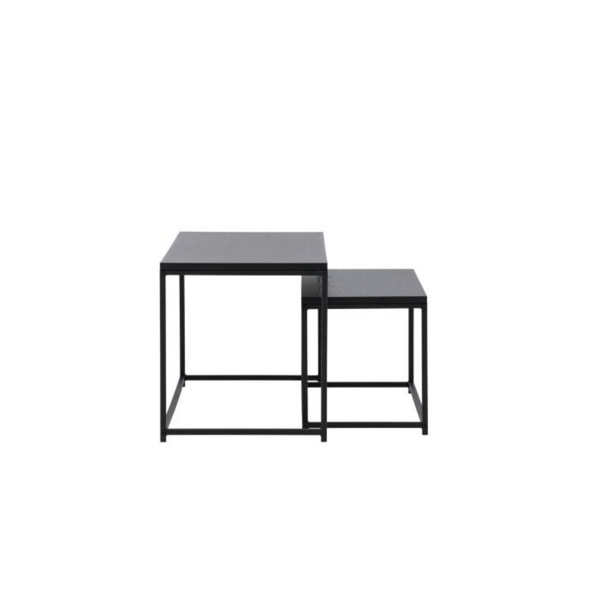 Paris Prix Lot de 2 Tables Basses Gigognes  Mallan  100cm Noir