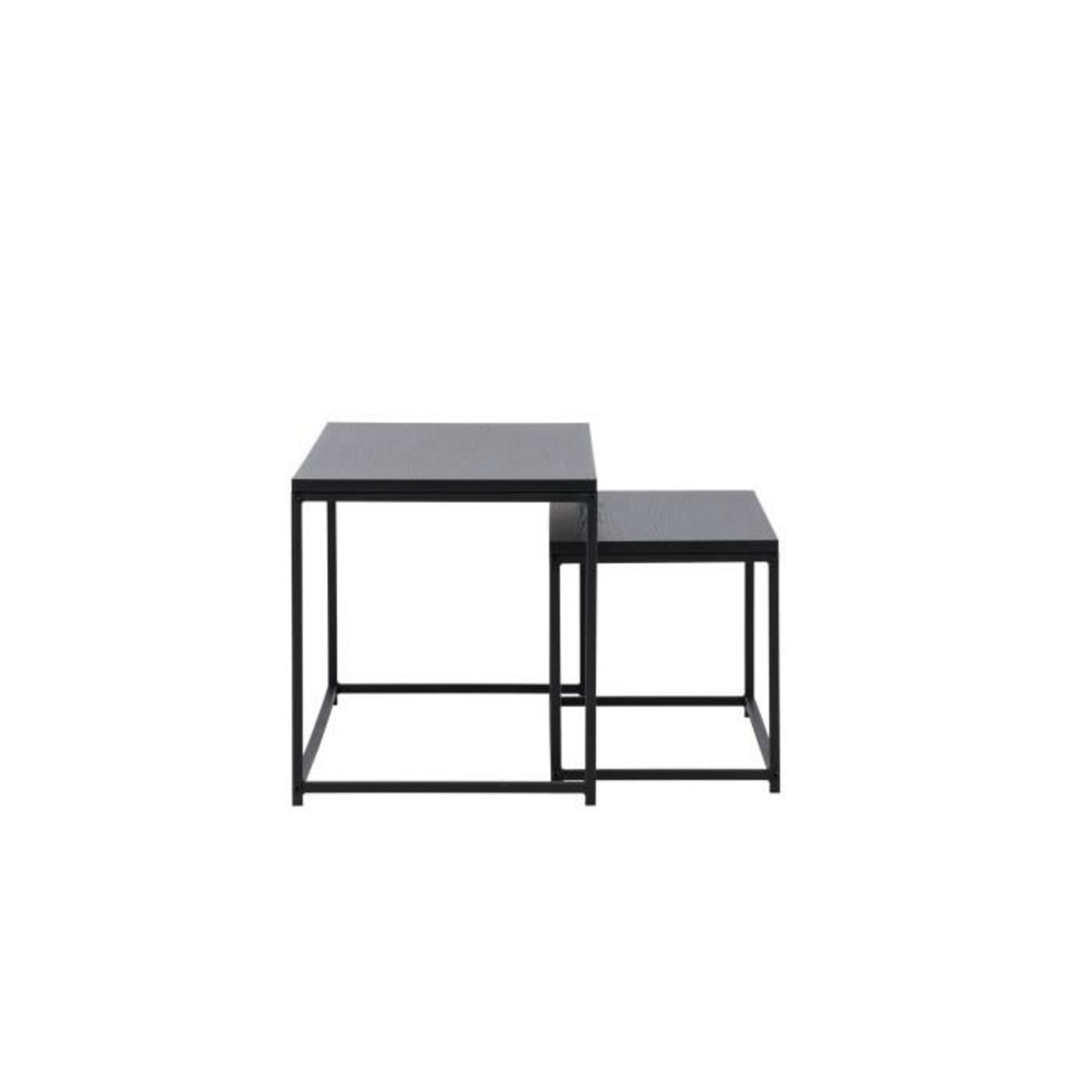 Paris Prix Lot de 2 Tables Basses Gigognes  Mallan  100cm Noir