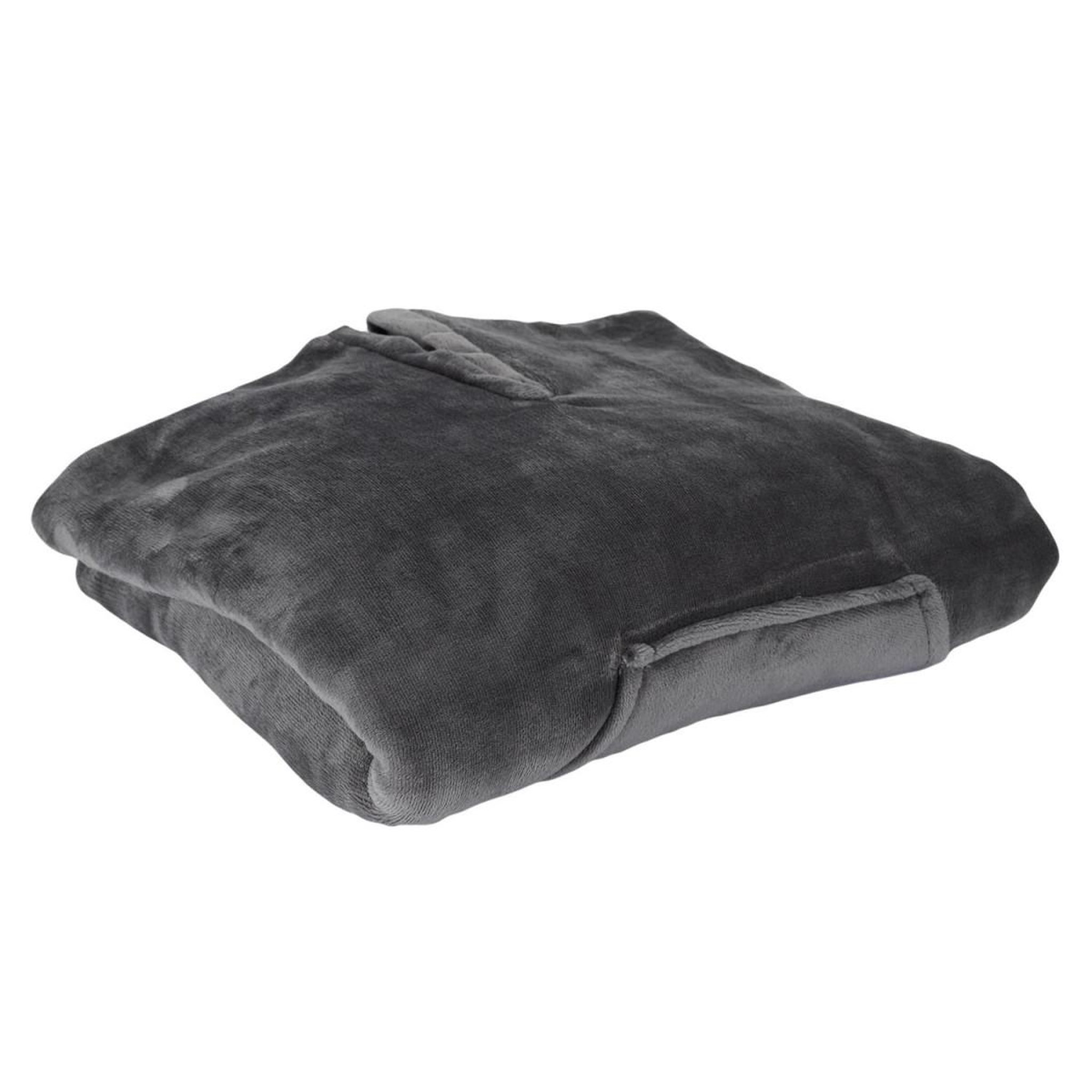 The Home Deco Factory Plaid déco  poncho  130x170cm gris