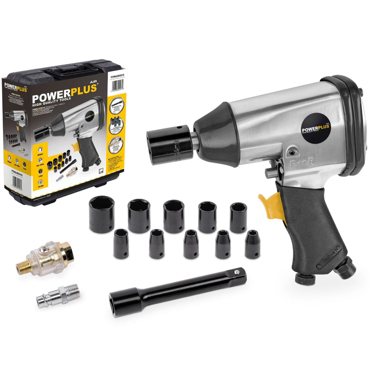 POWERPLUS Clé à choc pneumatique carré de 1-2