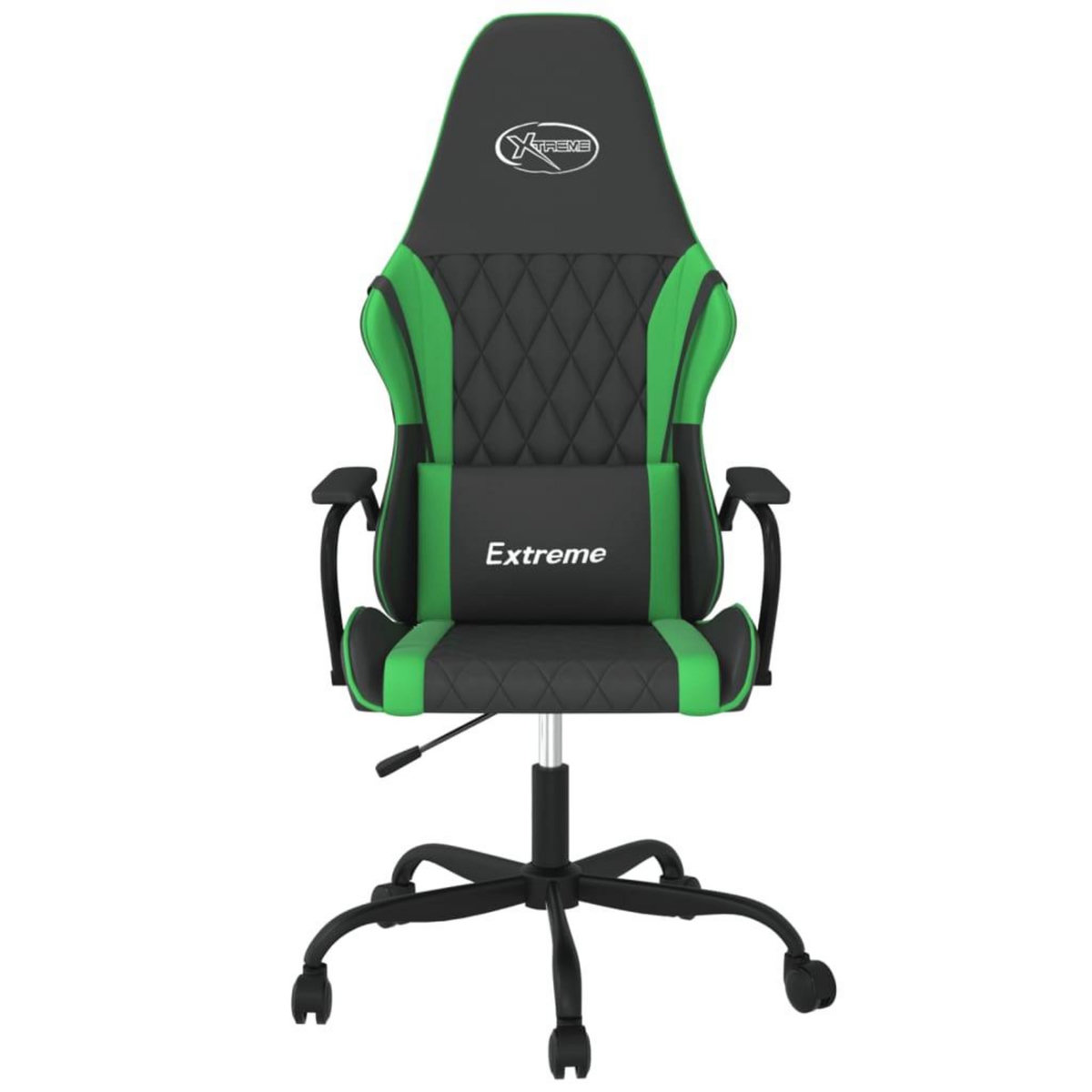VIDAXL Chaise de jeu de massage Noir et vert Similicuir