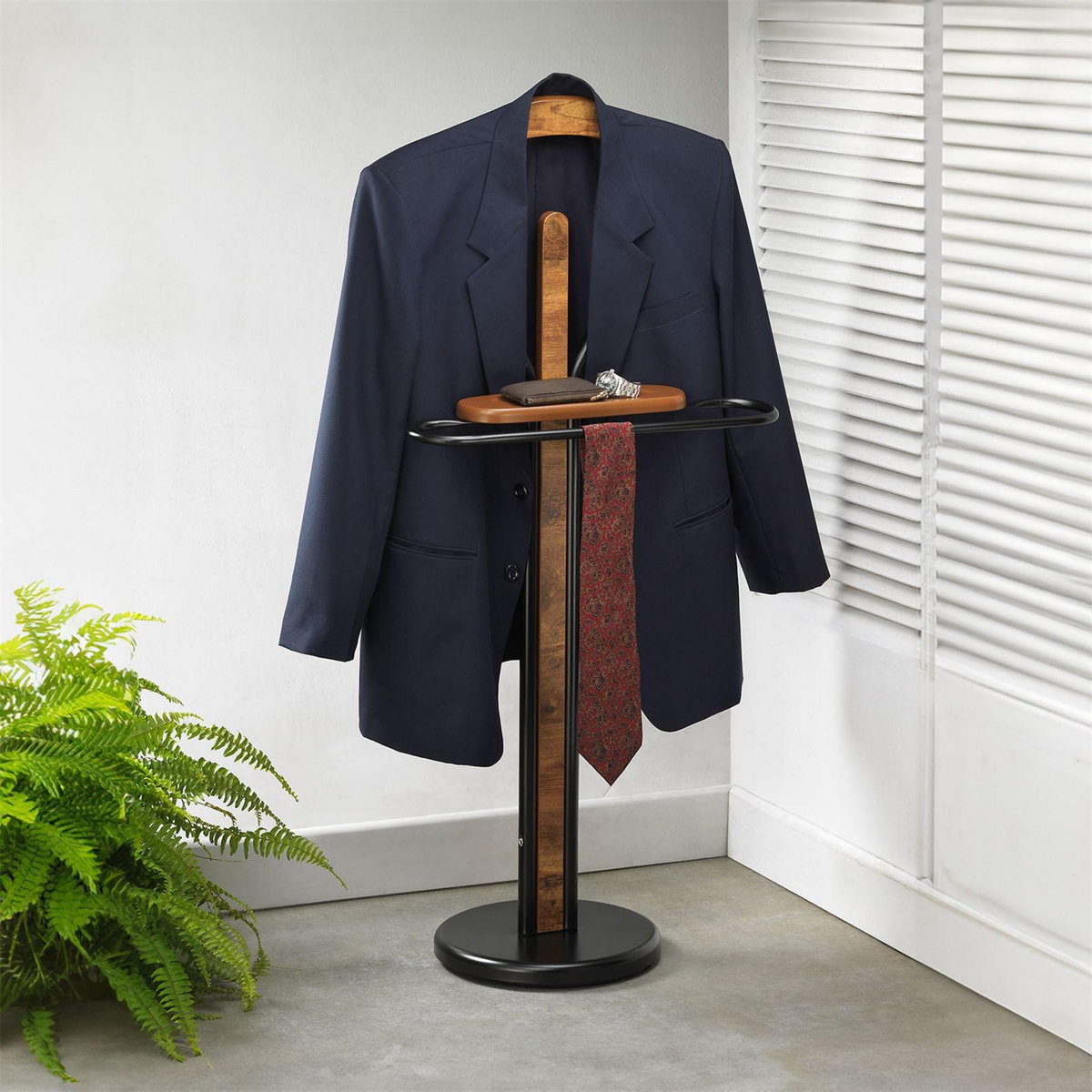 IDIMEX Valet FABIO, en métal laqué et MDF