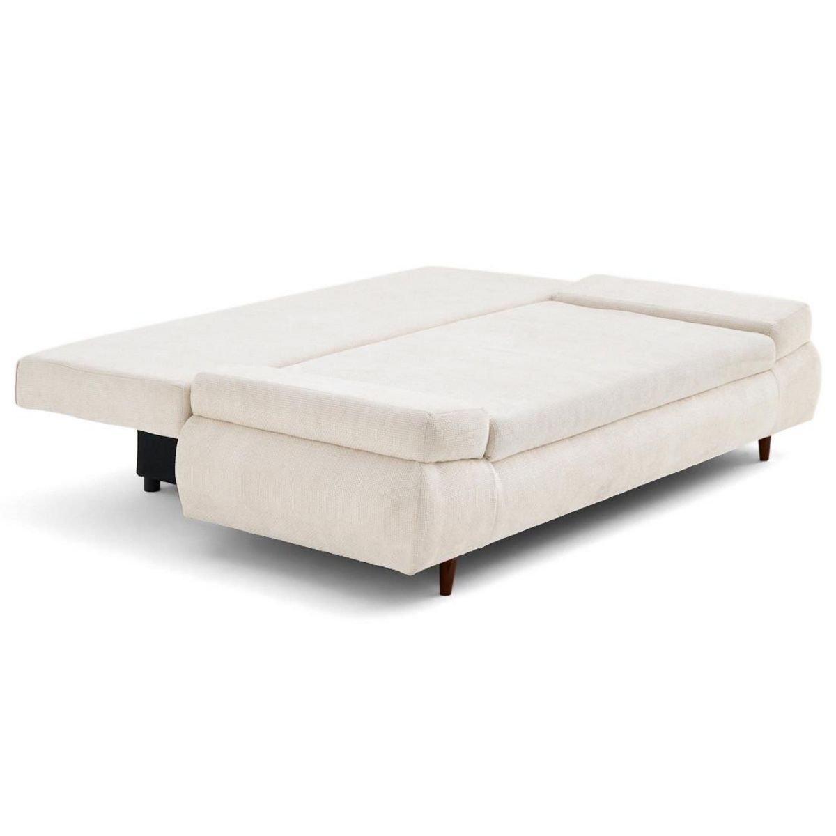 BEST MOBILIER Larson - canapé droit 3 places convertible avec coffre en velours texturé