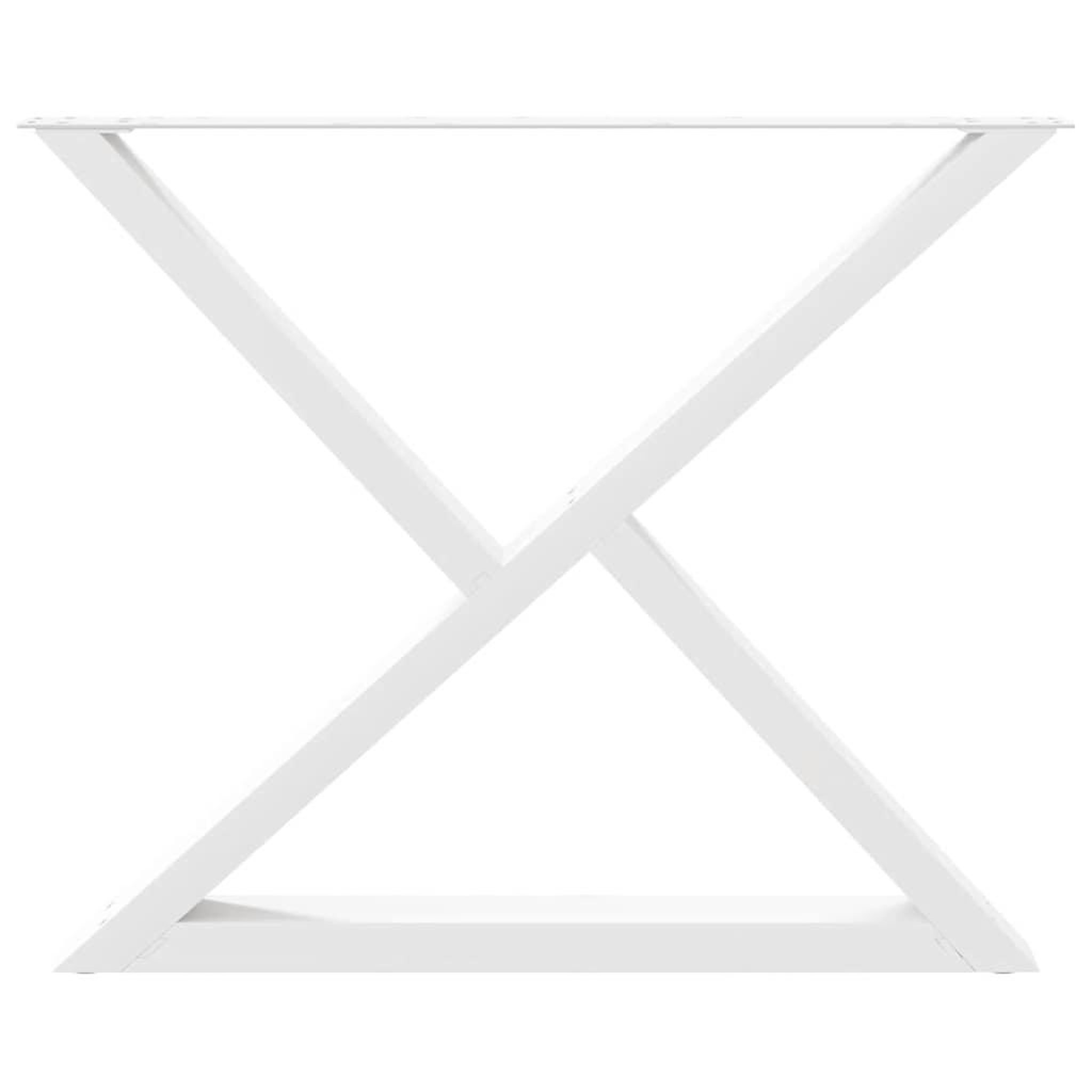 Voir la diapositive 5 : VIDAXL Pieds de table a manger 2 pcs blanc 90x(72-73,3) cm acier