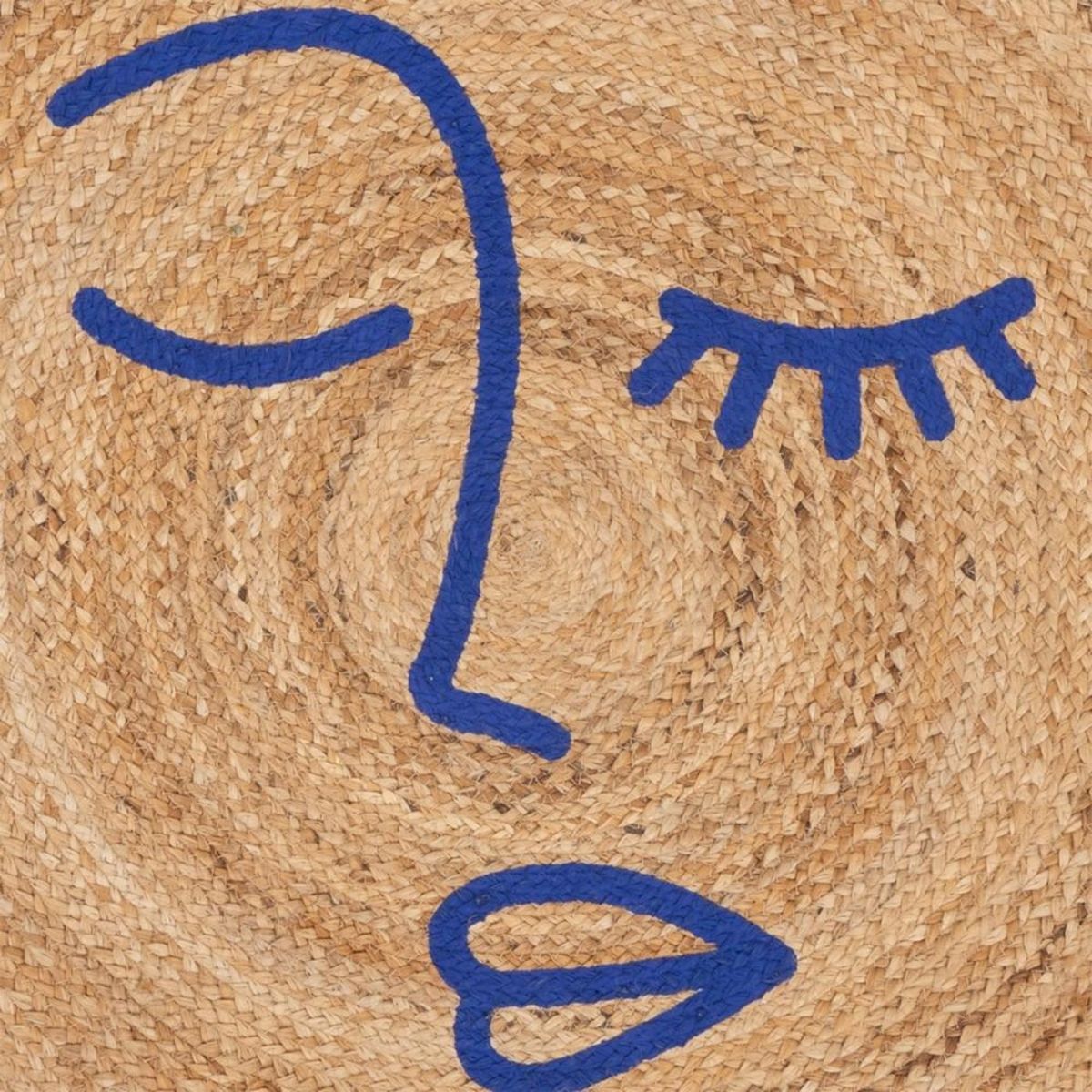 ATMOSPHERA Tapis jute imprimé pompons Soleya D80