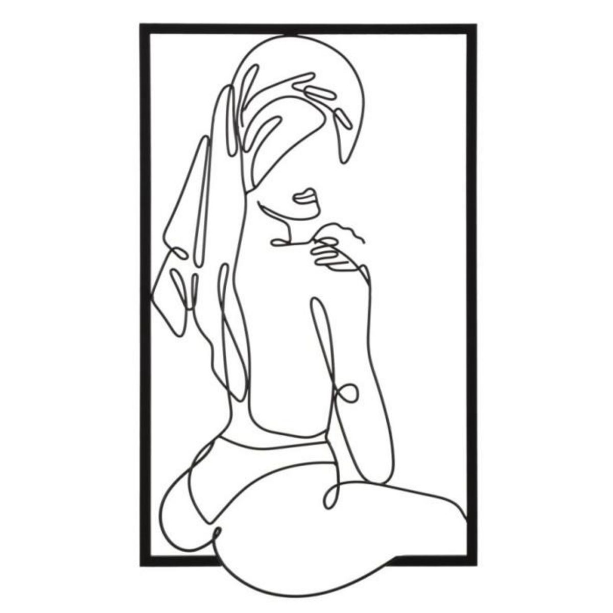 Paris Prix Décoration Murale Encadrée en Métal  Muro Towel  70cm Noir