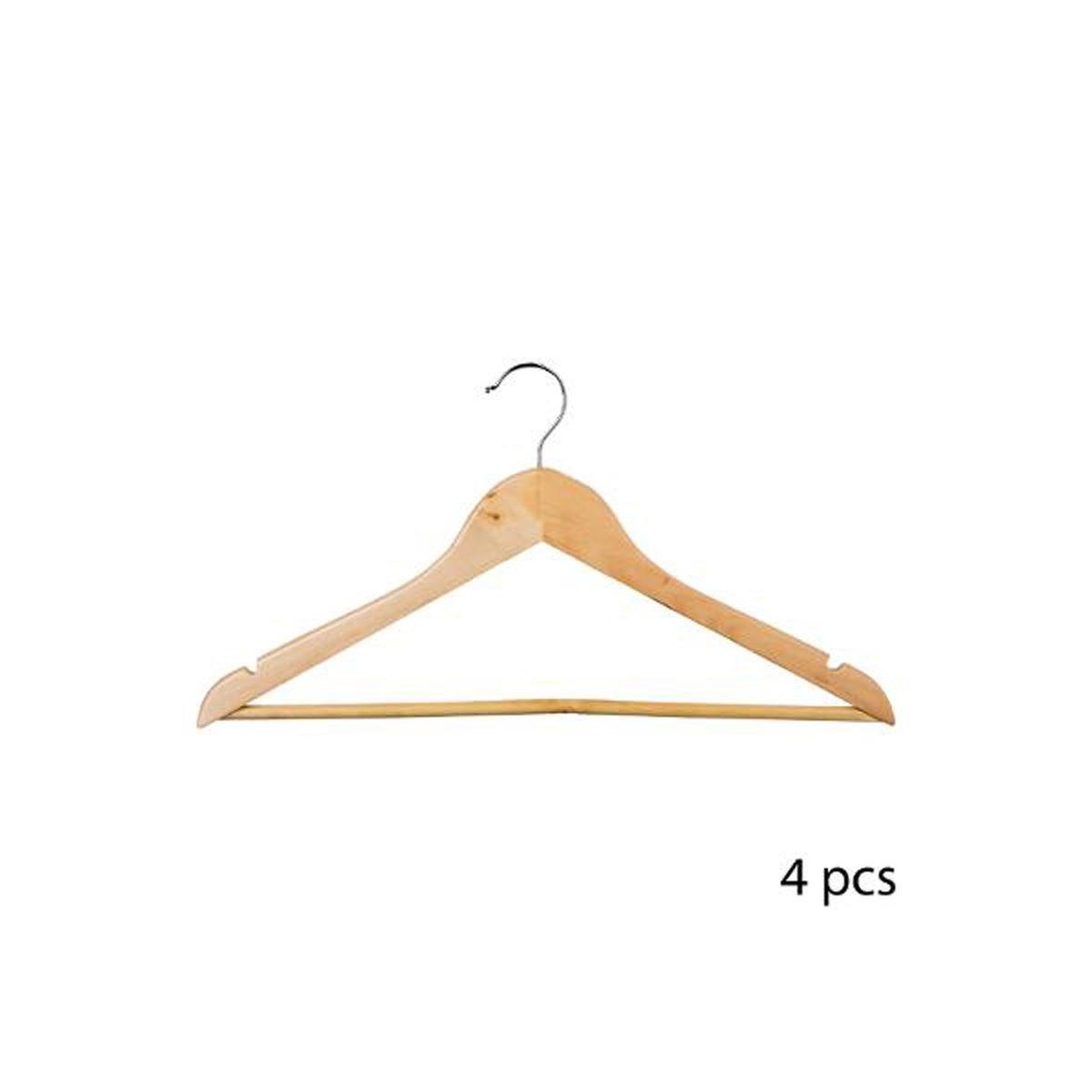 Voir la diapositive 2 : FIVE Lot de 4 cintres en bois  leila  45cm naturel