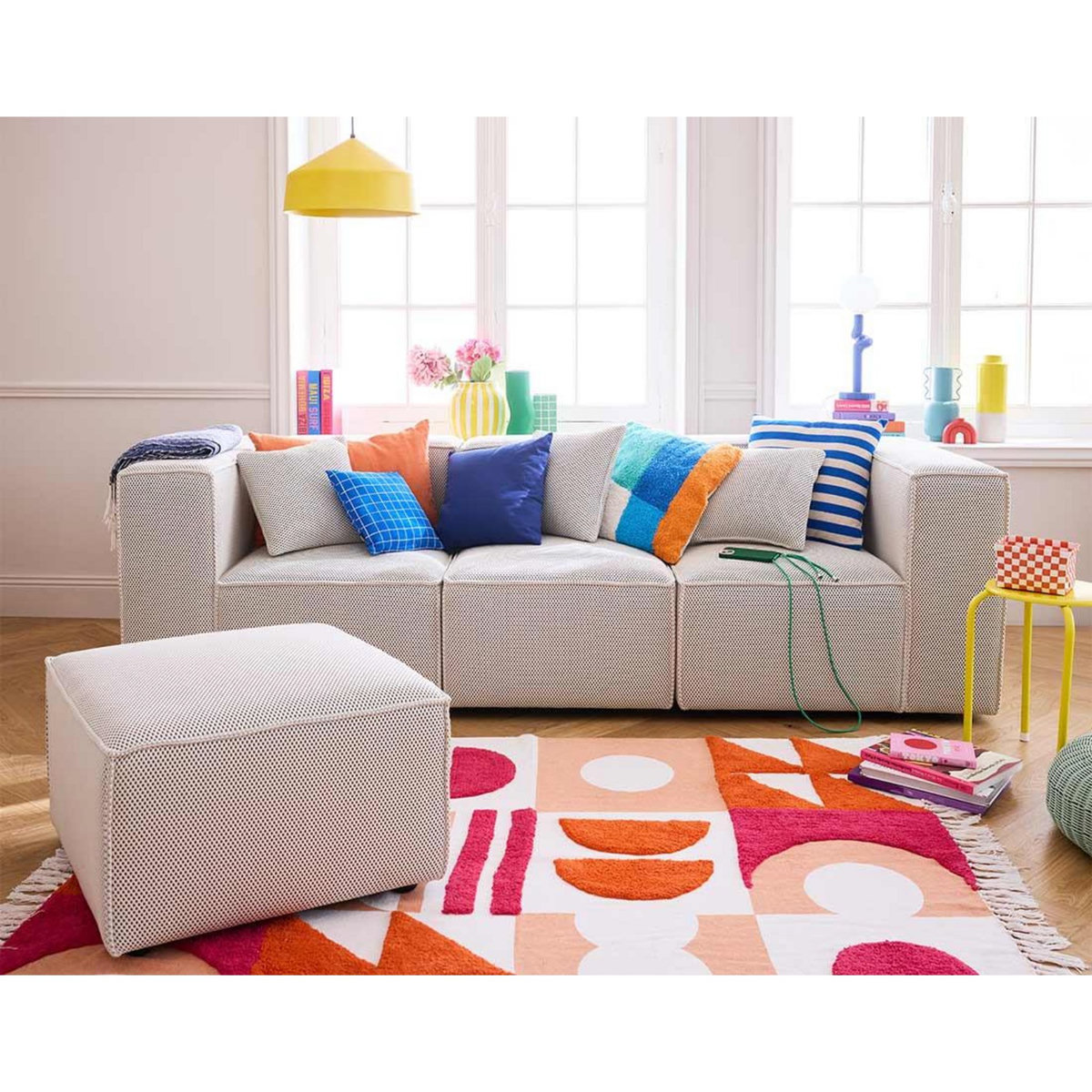 LISA DESIGN Arty - pouf d'appoint - en tissu mailles 3d