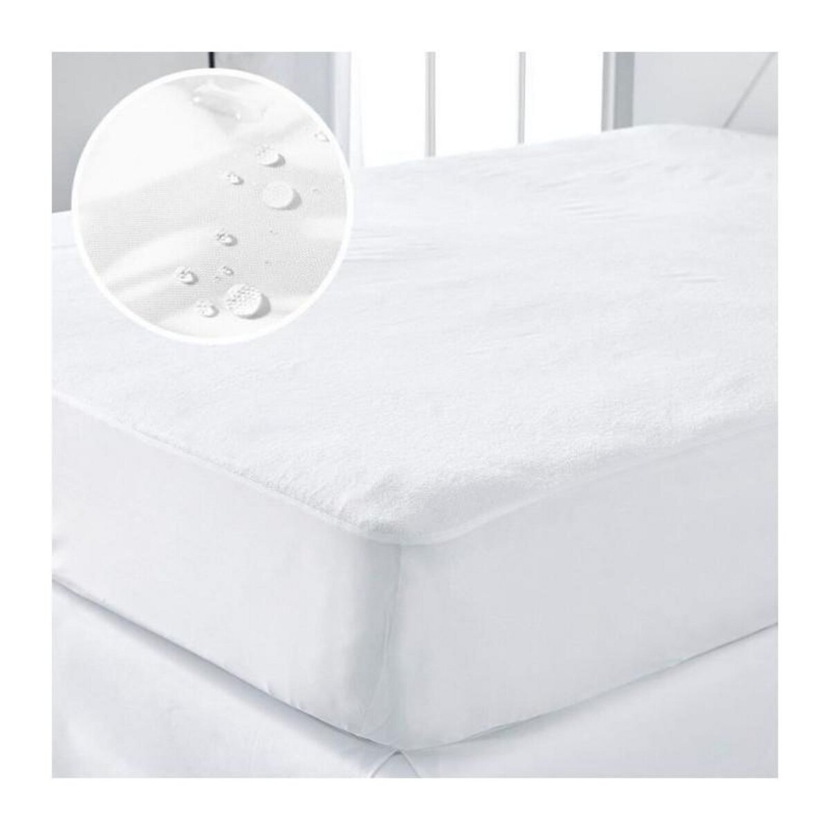 Today Protege matelas imperméable - TODAY - Essential - Pour lit 2 personnes - 160 x 200 cm a bouillir