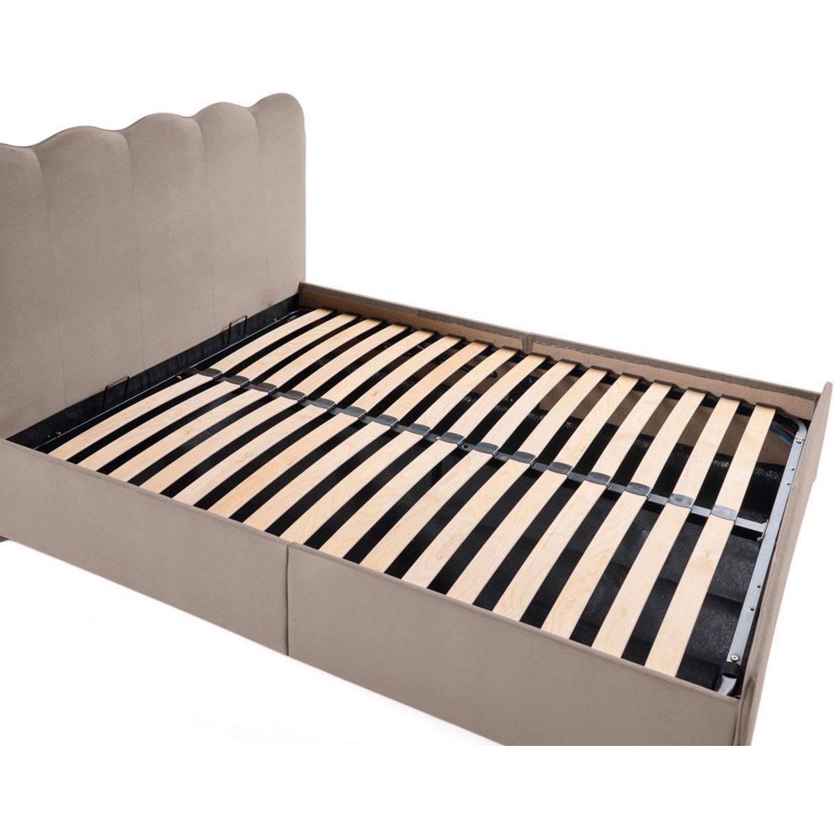 BEST MOBILIER Kahlo - lit coffre - 160x200 - en velours - sommier inclus