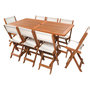 Voir la diapositive 1 : Habitat et Jardin Salon de jardin repas  Séoul  - 1 Table + 8 chaises - Maple - Beige