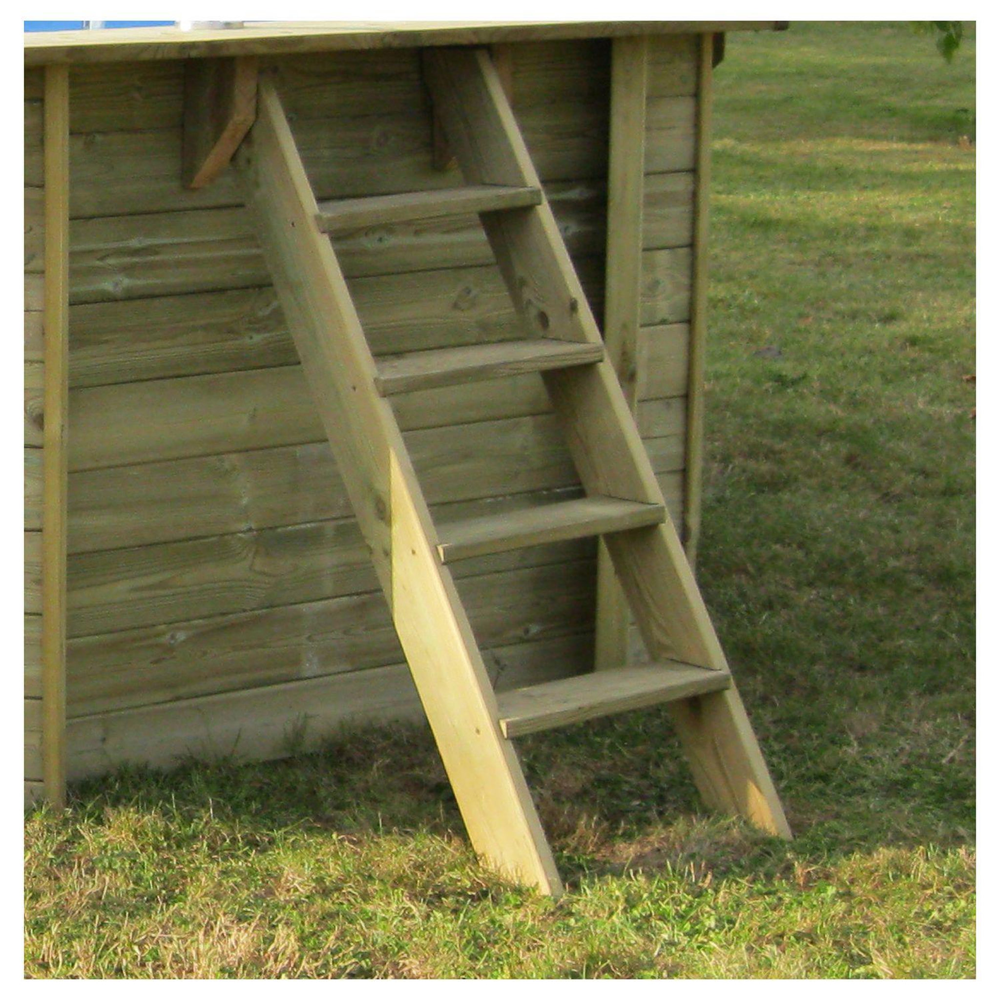 Voir la diapositive 4 : GRE Piscine tubulaire ovale - Bois - 5,35x5,35x1,17 - CANNELLE 2