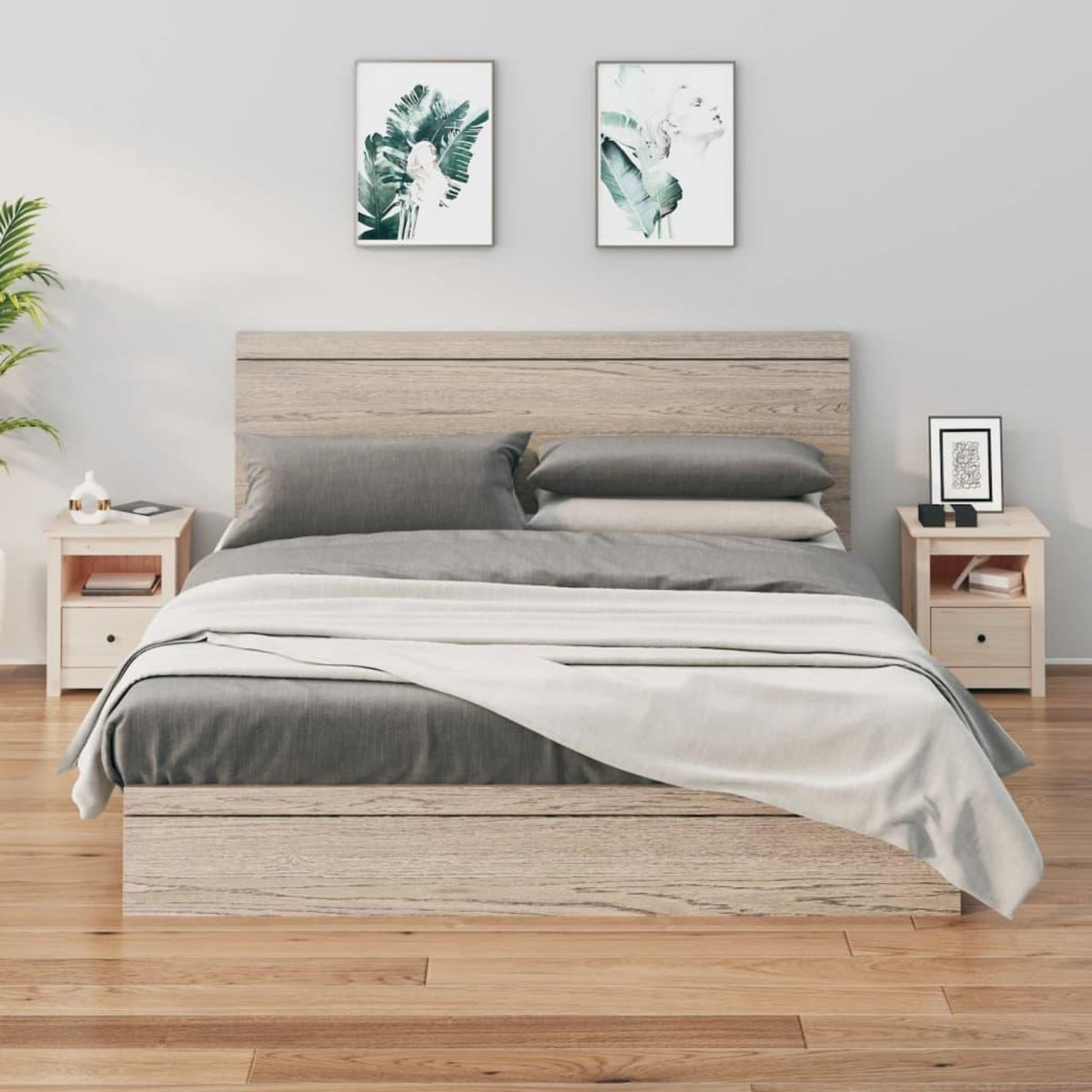 VIDAXL Tables de chevet 2 pcs 40x35x49 cm Bois de pin massif