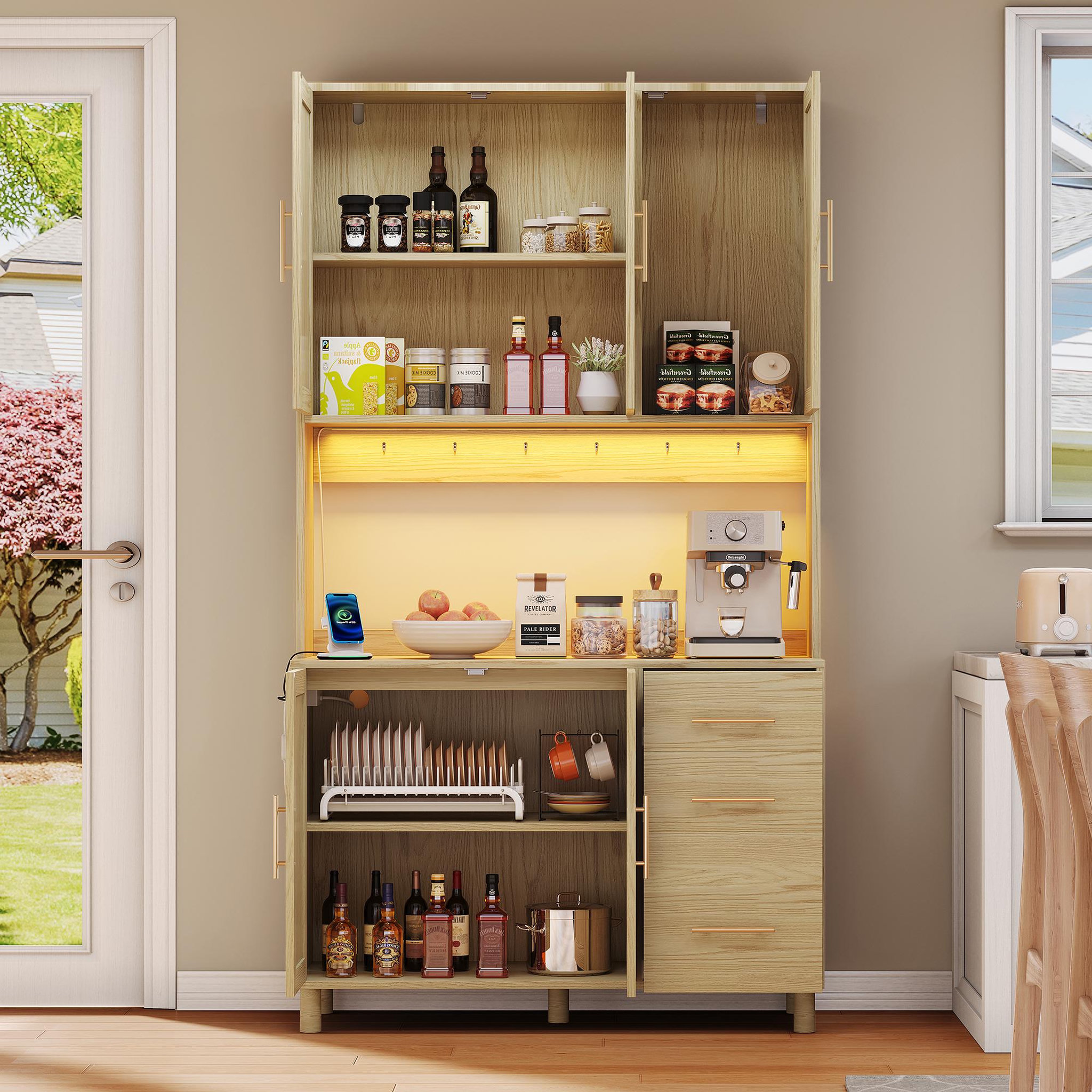 Voir la diapositive 2 : MERAX Buffet de cuisine 5 portes 3 tiroirs