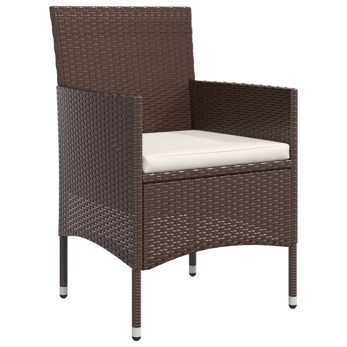 VIDAXL Ensemble a manger de jardin coussins 5 pcs Marron/noir