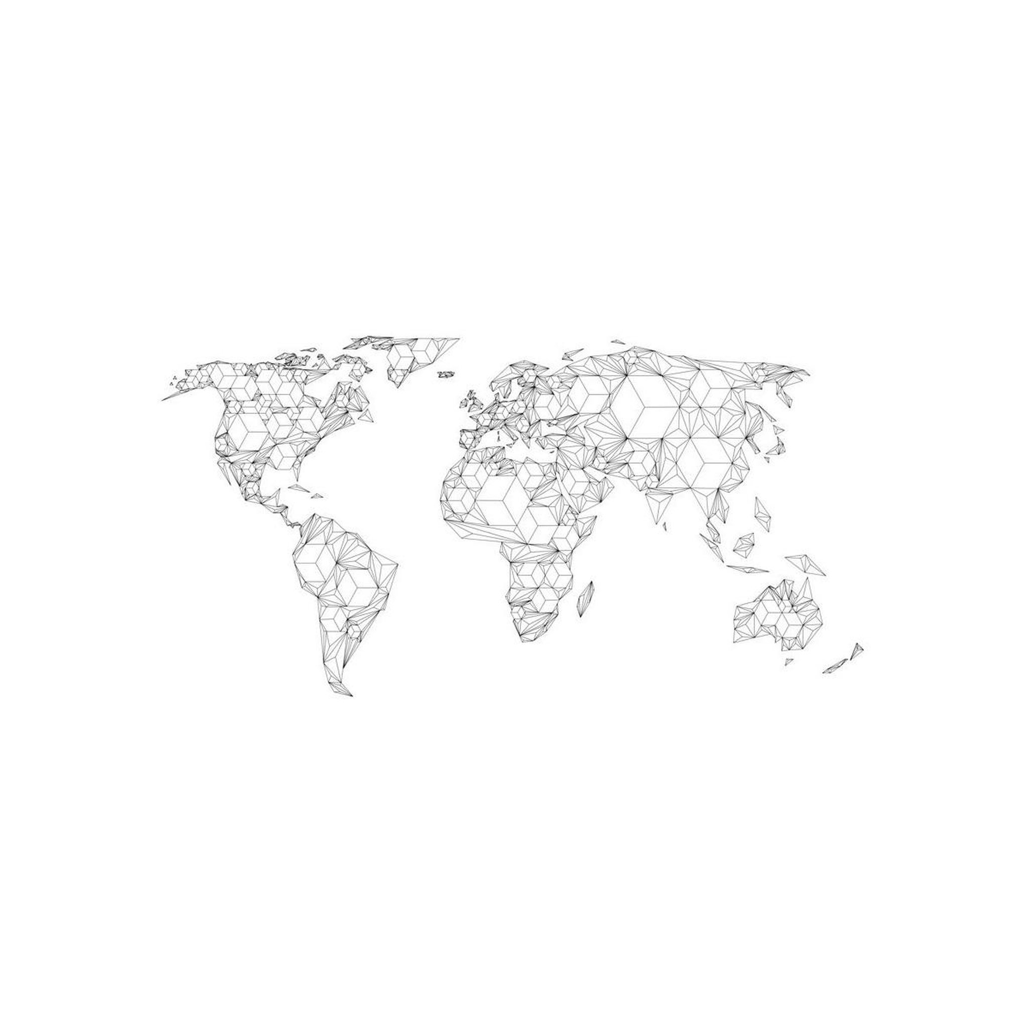 Voir la diapositive 2 : Paris Prix Papier Peint  Map of the World White Solids