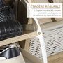 Voir la diapositive 5 : HOMCOM Meuble à chaussures design scandinave placard 3 portes 3 étagères niche piètement effilé incliné bois panneaux aspect chêne clair
