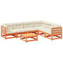 Voir la diapositive 2 : VIDAXL Salon de jardin 7 pcs avec coussins cire marron bois pin massif