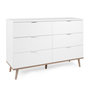 Voir la diapositive 3 : HomeStyle4U Commode avec 6 tiroirs en bois blanc 86,5x120x40cm