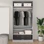 Voir la diapositive 3 : VIDAXL Garde-robe sonoma gris 100x50x200 cm bois d'ingenierie