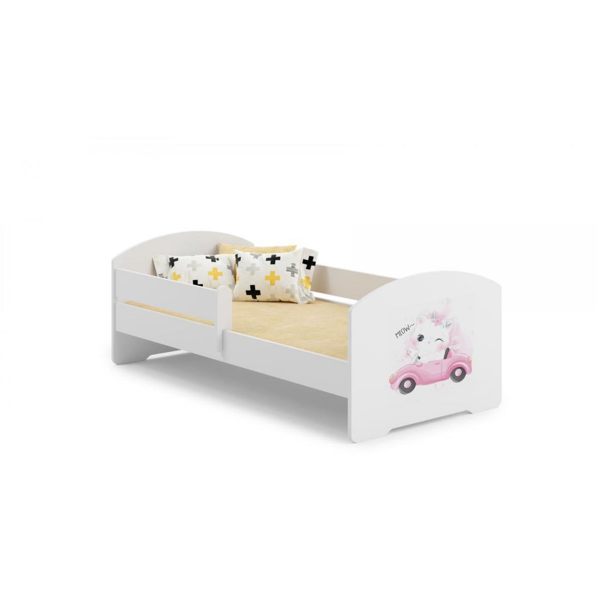 KOBI Lit enfant LUK BAR 140x70 Chat avec matelas