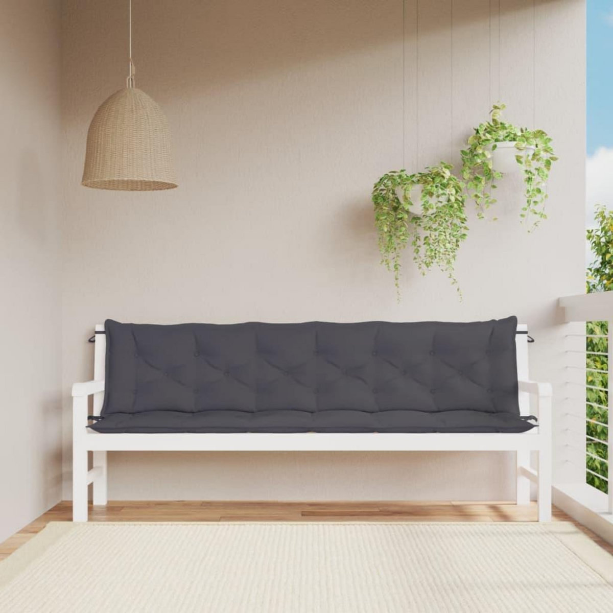 VIDAXL Coussins de banc de jardin lot de 2 anthracite tissu Oxford