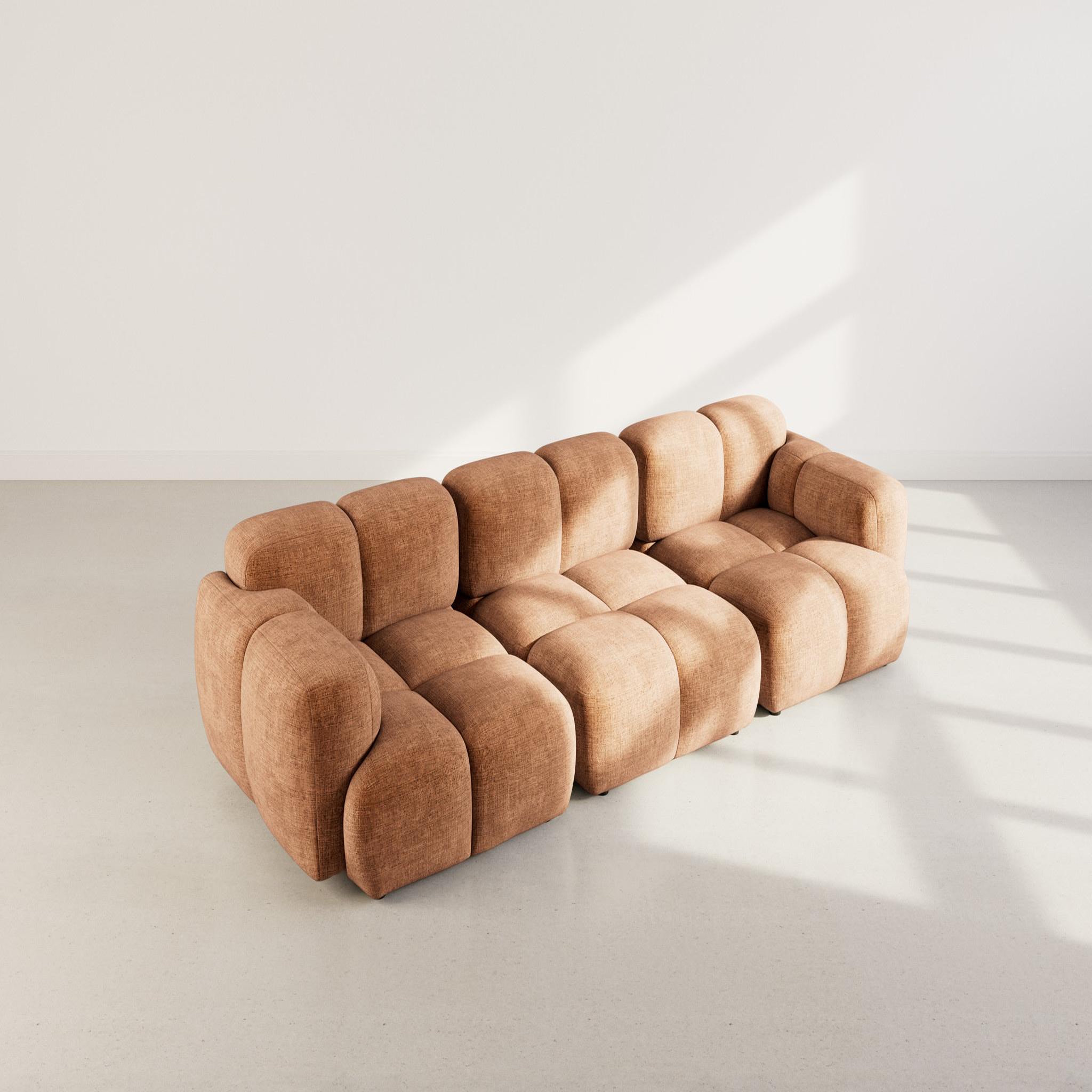 Voir la diapositive 3 : BEST MOBILIER Grace - canapé modulable 3 places en velours texturé