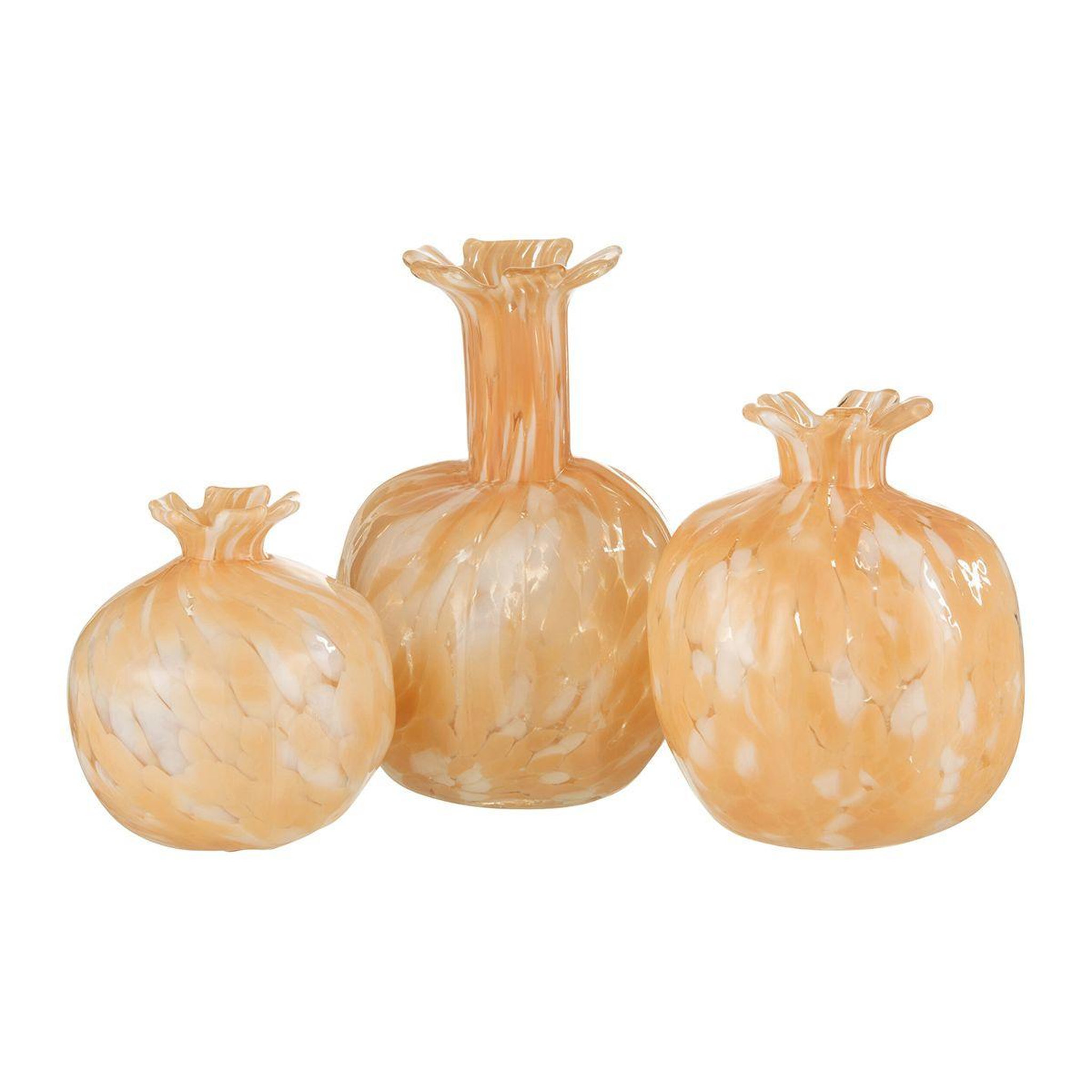 Voir la diapositive 2 : J-LINE Vase design en verre  mélissa  23cm beige