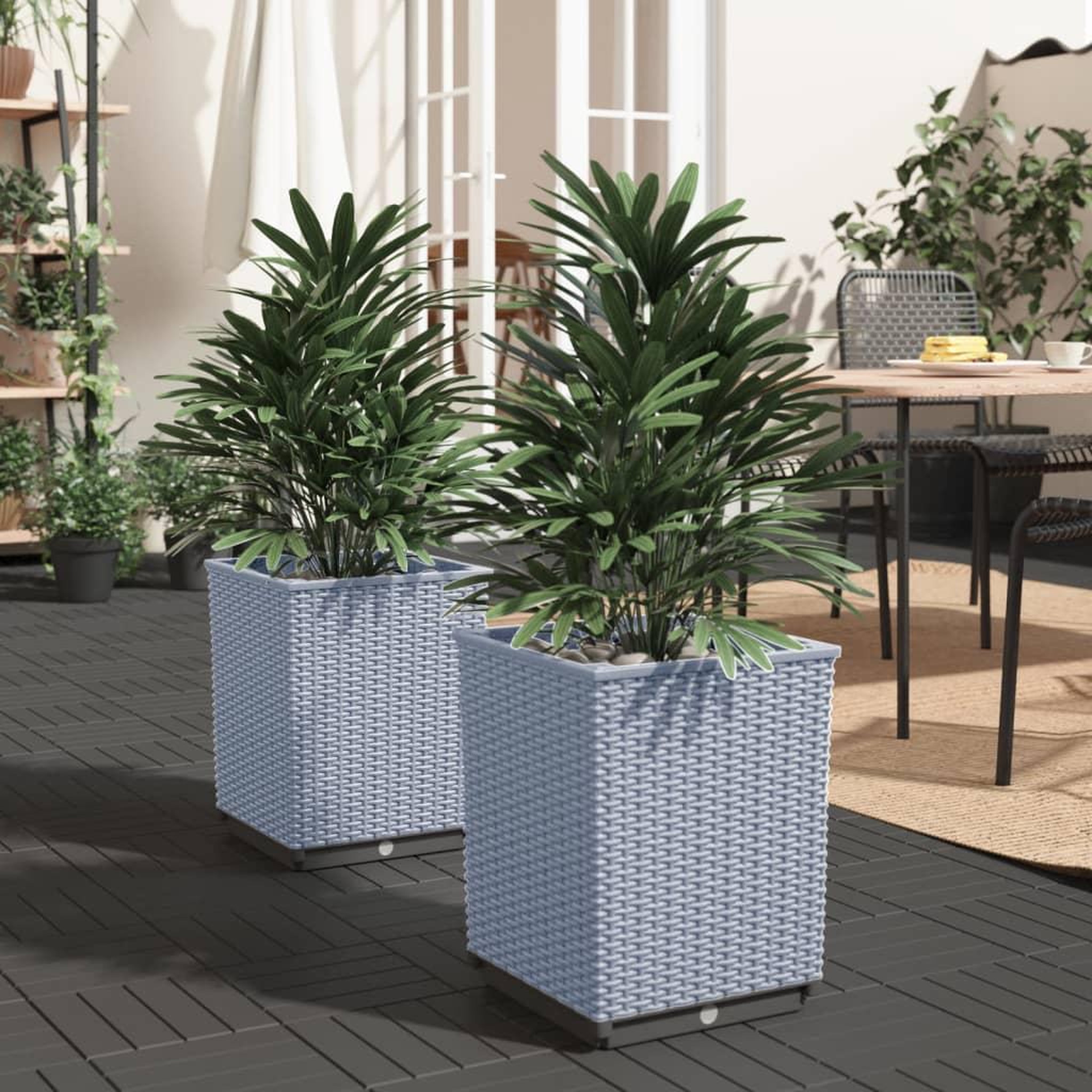 VIDAXL Jardinieres 2 pcs gris clair 30x30x37 cm polypropylene