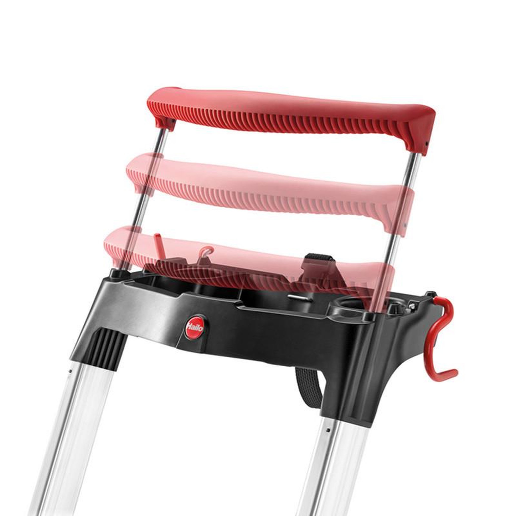 Voir la diapositive 3 : HAILO Escabeau de sécurité pliable en aluminium 3 marches larges hailo l100