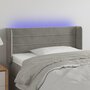 Voir la diapositive 1 : VIDAXL Tete de lit a LED Gris clair 103x16x78/88 cm Velours