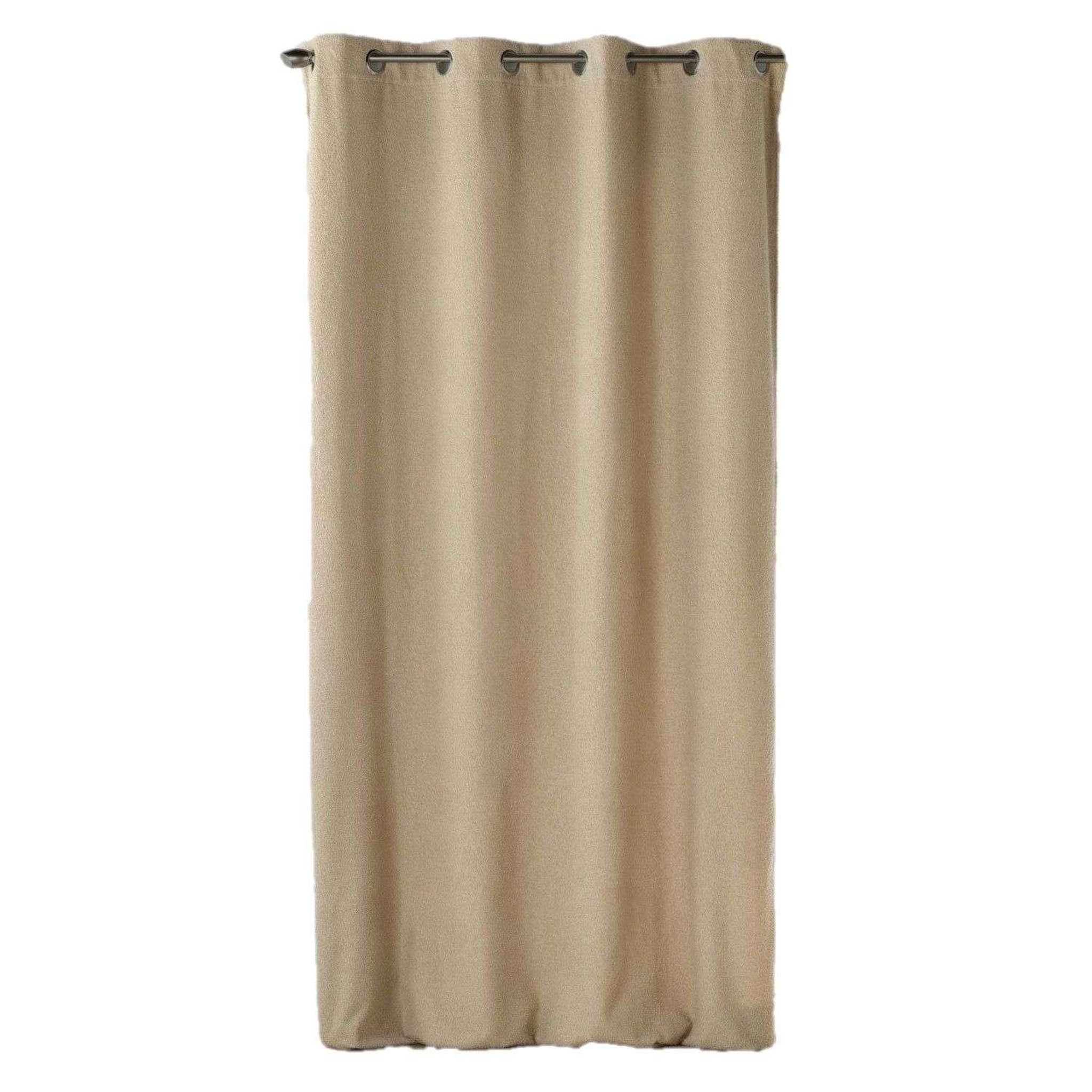 Douceur d'Intérieur Rideau à œillets beli - bouclette unie. Coloris disponibles : Marron, Beige, Rouge